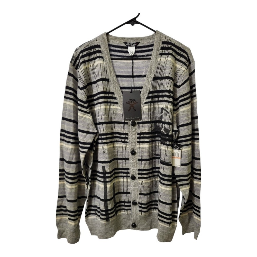 ARTFUL DODGER Men's Heather Grey Conspire Cardigan $148 NEW Size 3x Big And Tall